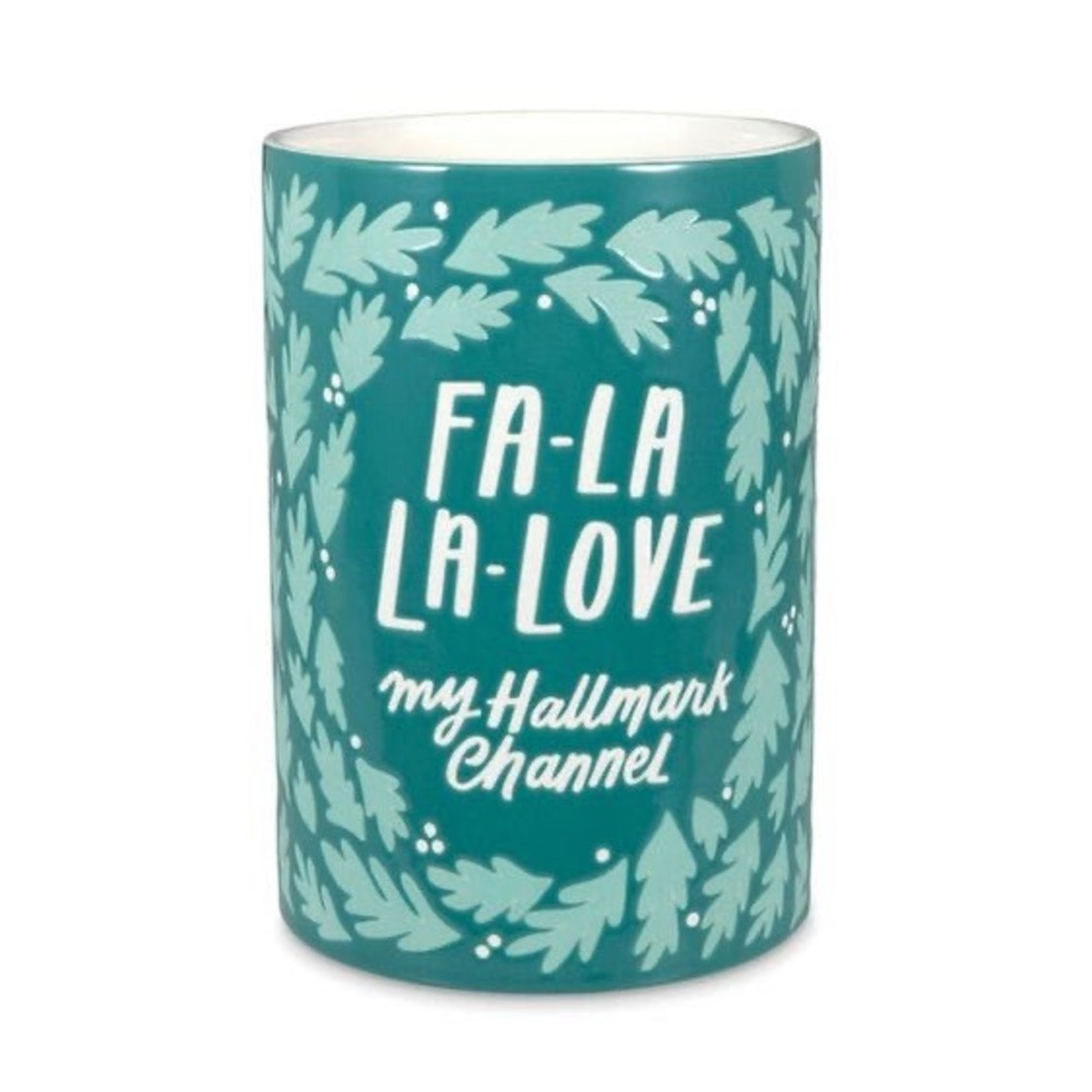 Hallmark Channel Fa-La-La-Love Teal Ceramic Wine‎ Chiller Holiday Bottle Cooler